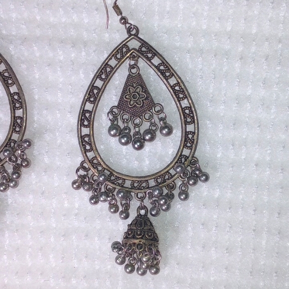 Authentic Vintage double dangling Indian earrings - Picture 2 of 3
